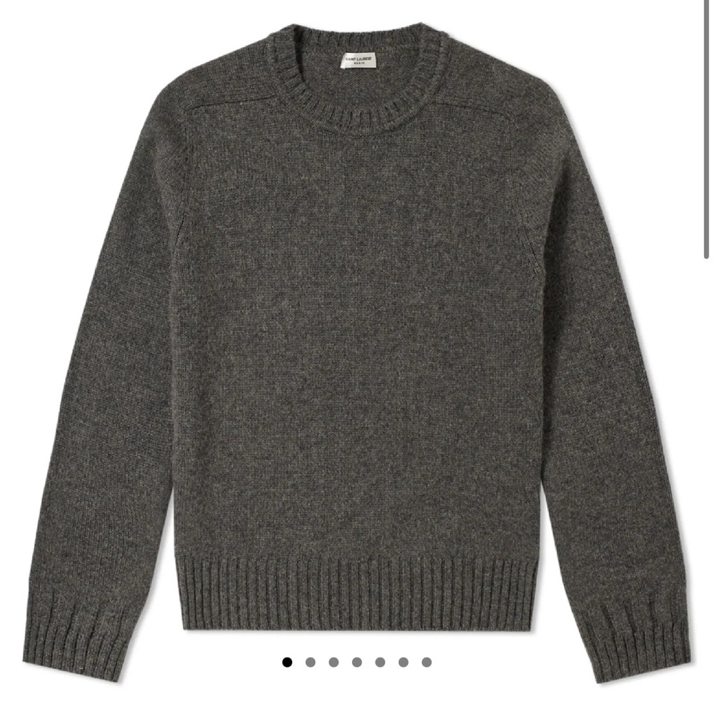 SAINT LAURENT CAMEL HAIR CREW KNIT